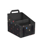 Foldable Multi Compartment Car Organizer Black Dots 16-1203