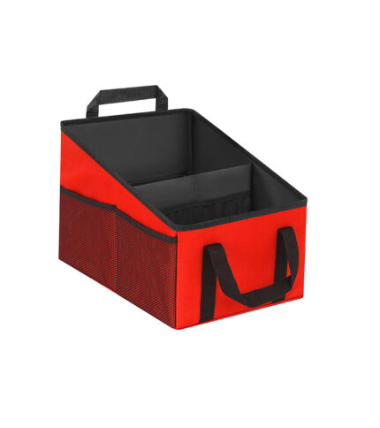 Foldable Multi Compartment Car Organizer Red  16-1208